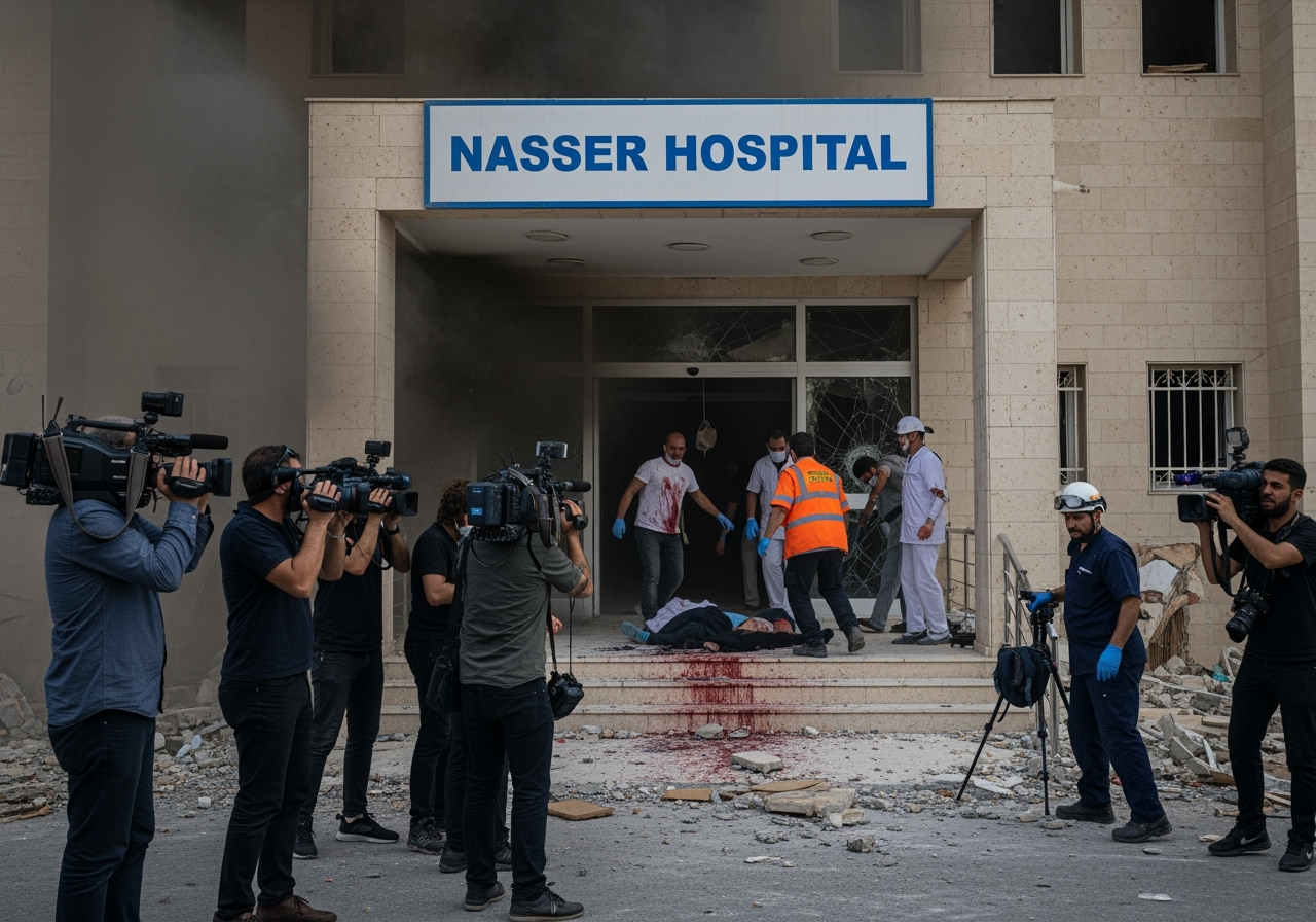 Five journalists among 20 killed in Israeli double strike on hospital